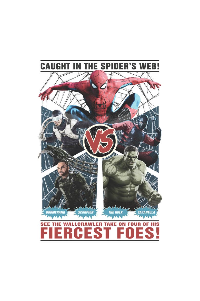 Men's Spider-Man Brand New Day Wallcrawler and Fiercest Foes  Graphic T-Shirt, Alternate, color, White