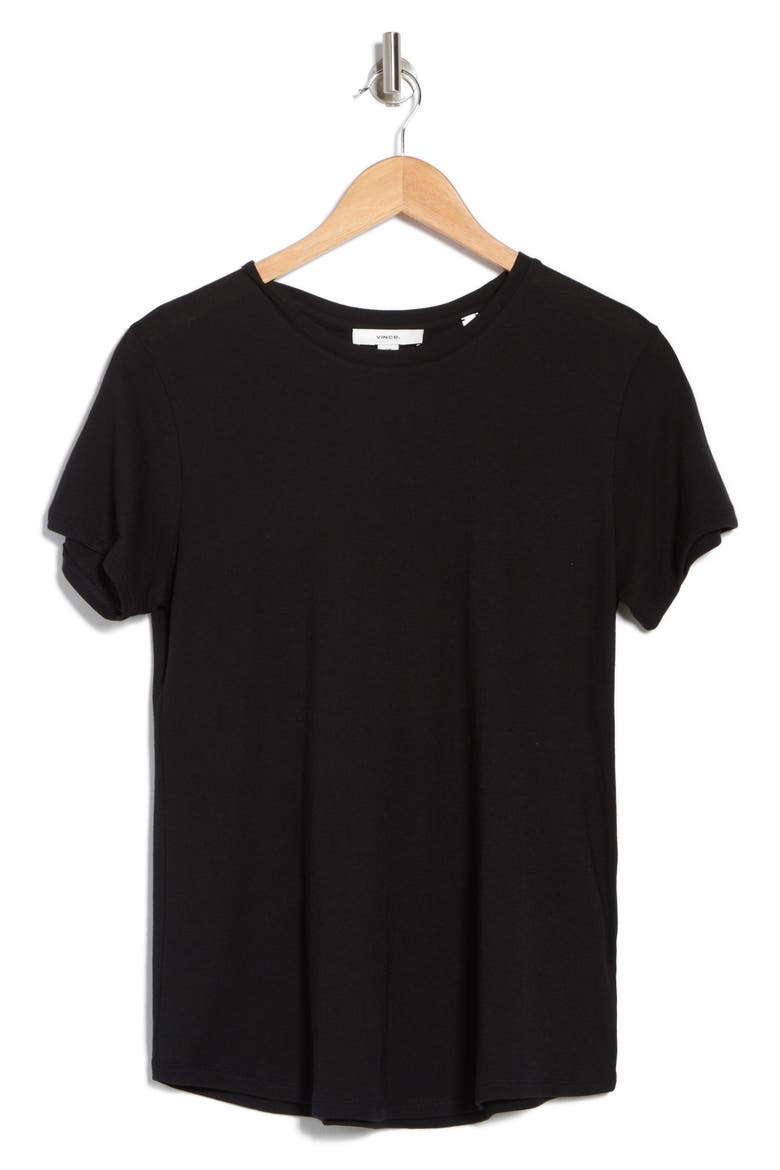 Crew Neck Shirttail T-Shirt, Alternate, color, BLACK