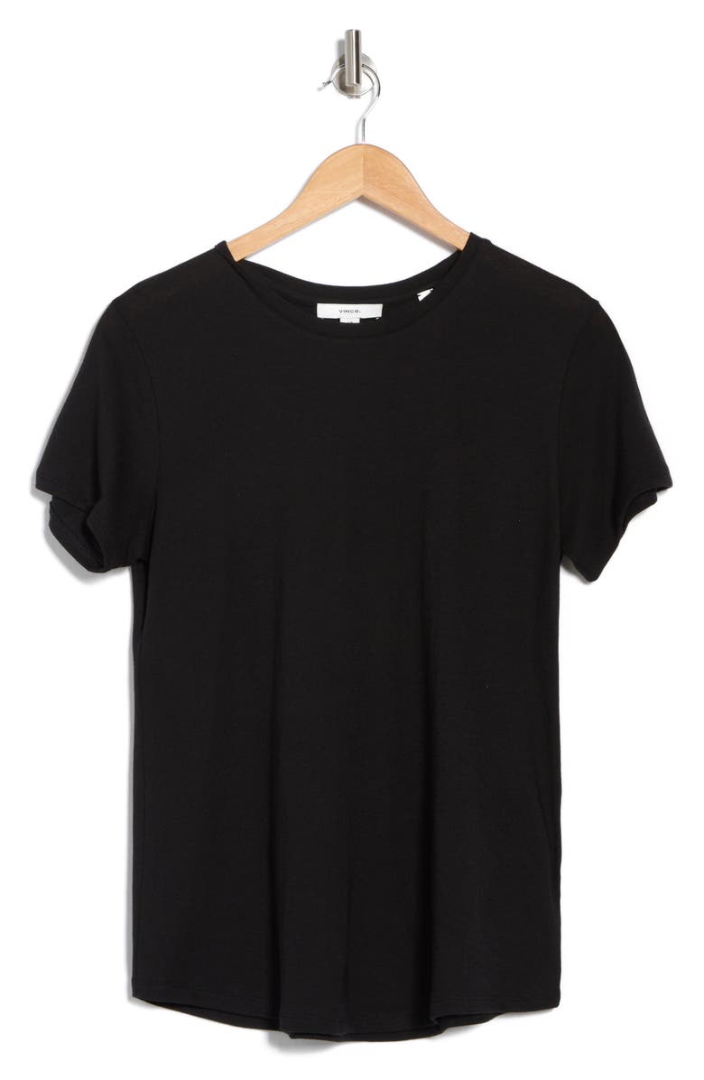 Vince Crew Neck Shirttail T-Shirt, Alternate, color, Black