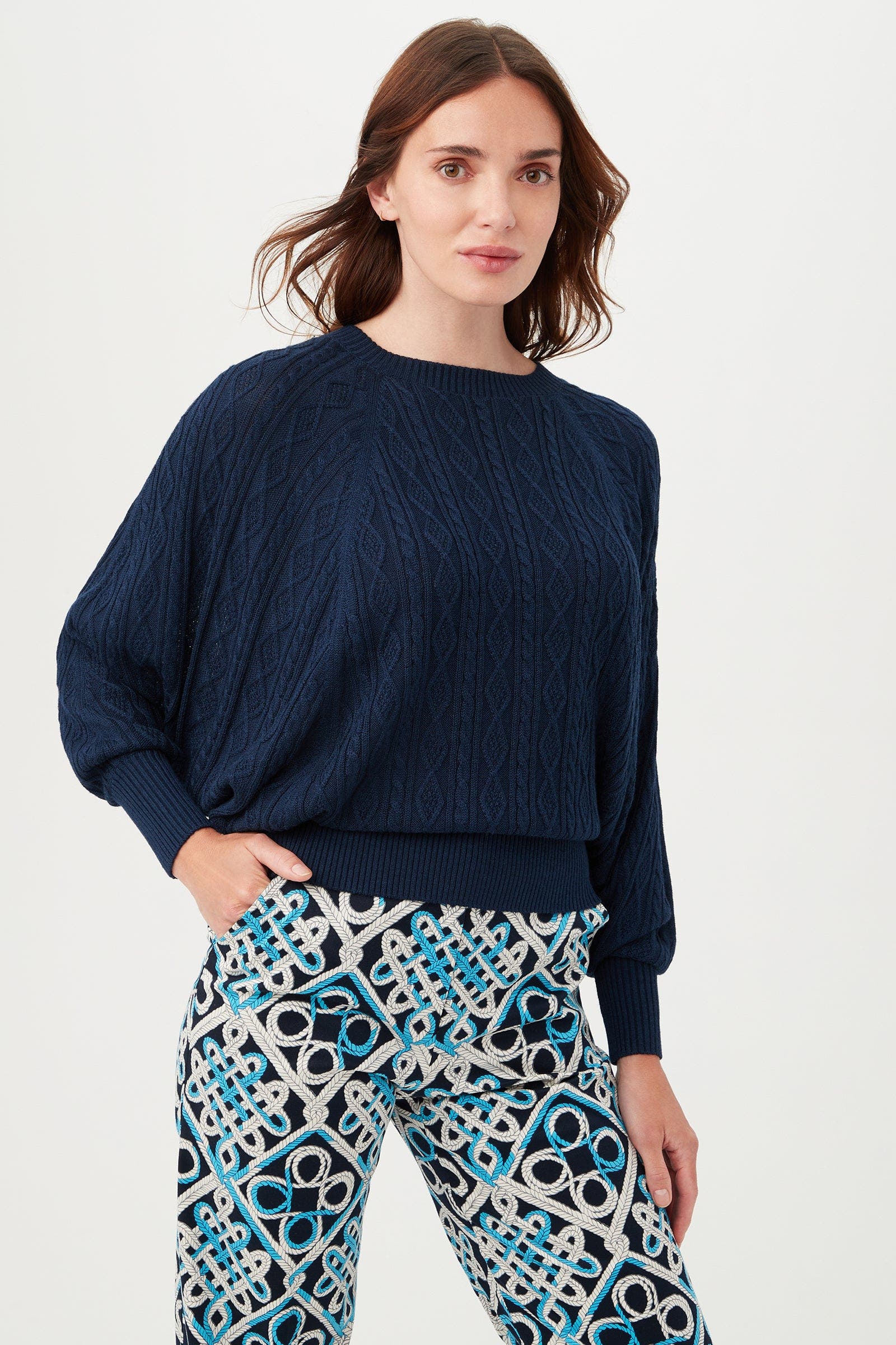Blue Cove Cable Knit Pullover