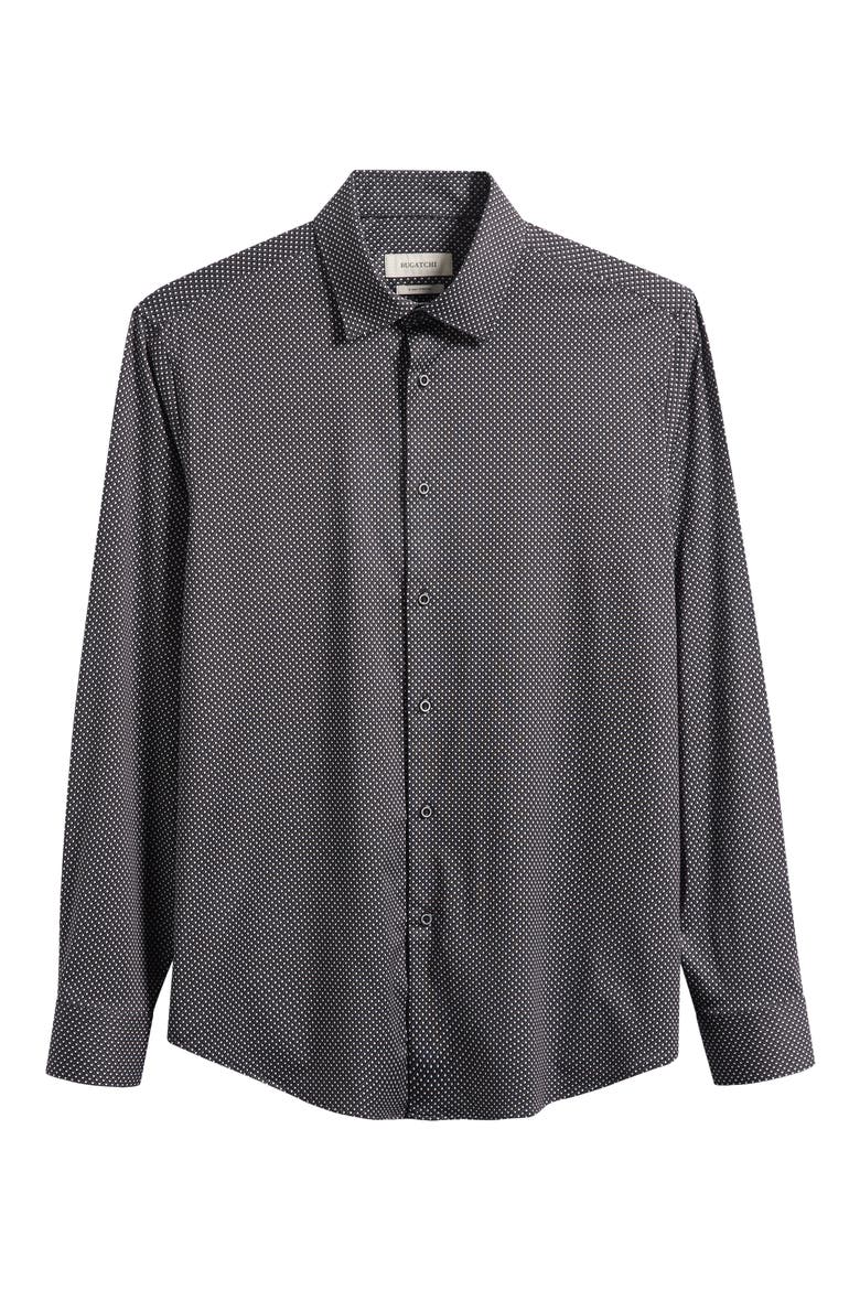 James OoohCotton® Microprint Button-Up Shirt, Main, color, BLACK