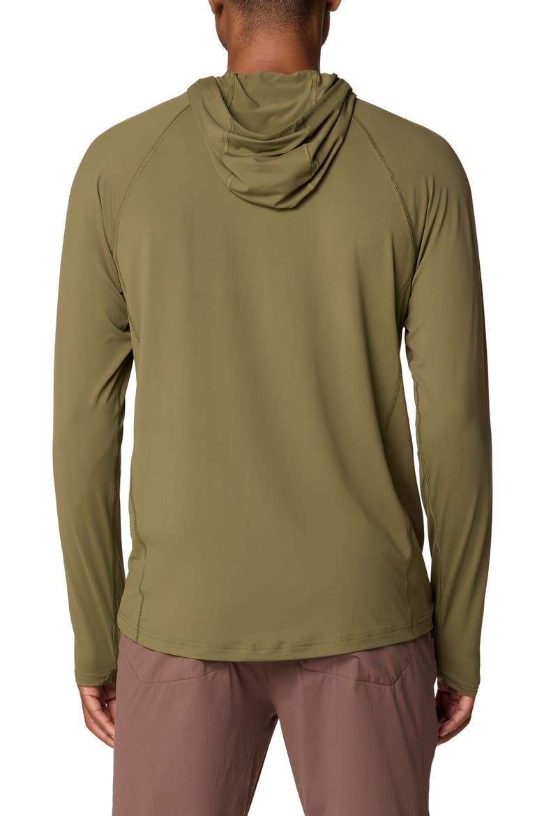 Crater Lake Long Sleeve Hoodie, Alternate, color, COMBAT GREEN