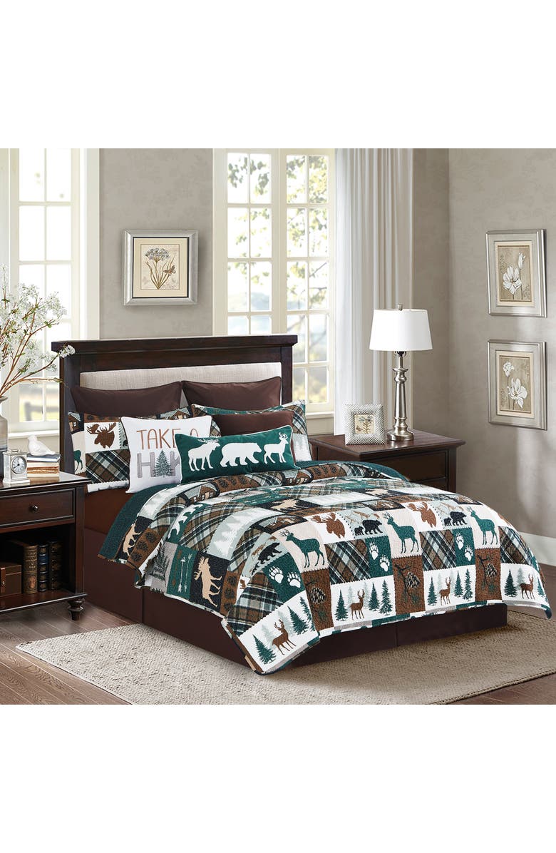 C&F Home Fletcher Forest Rustic Lodge Cotton Quilt Set - Reversible and Machine Washable, Alternate, color, Brown