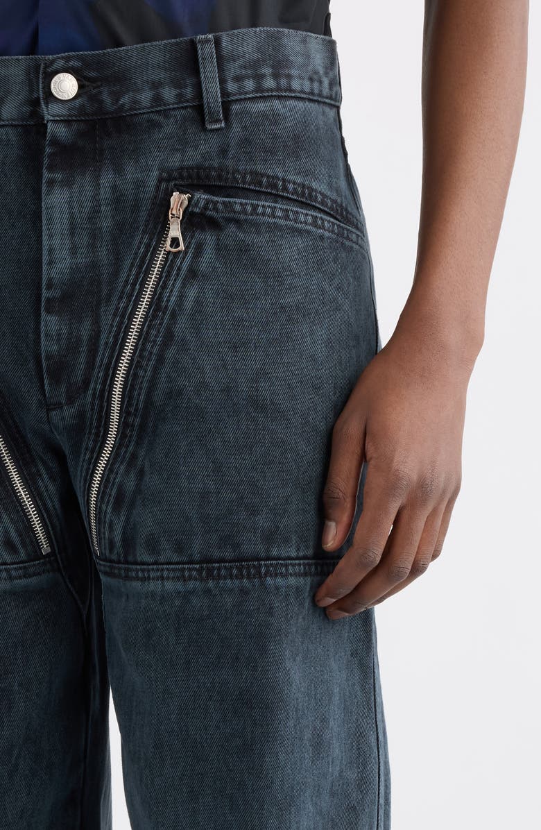 Dries Van Noten Pexior Zip Detail Jeans, Alternate, color, Petrol