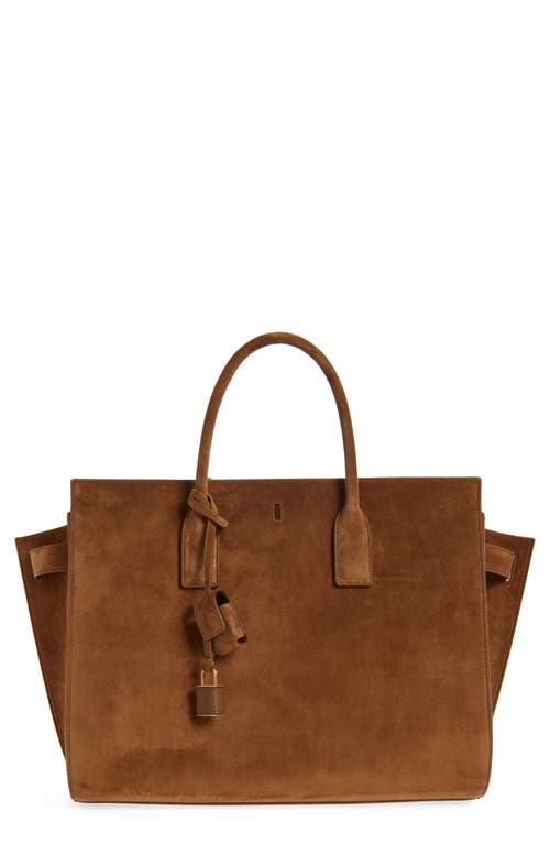 Saint Laurent Large Sac de Jour Suede Tote in Caramel Cognac at Nordstrom