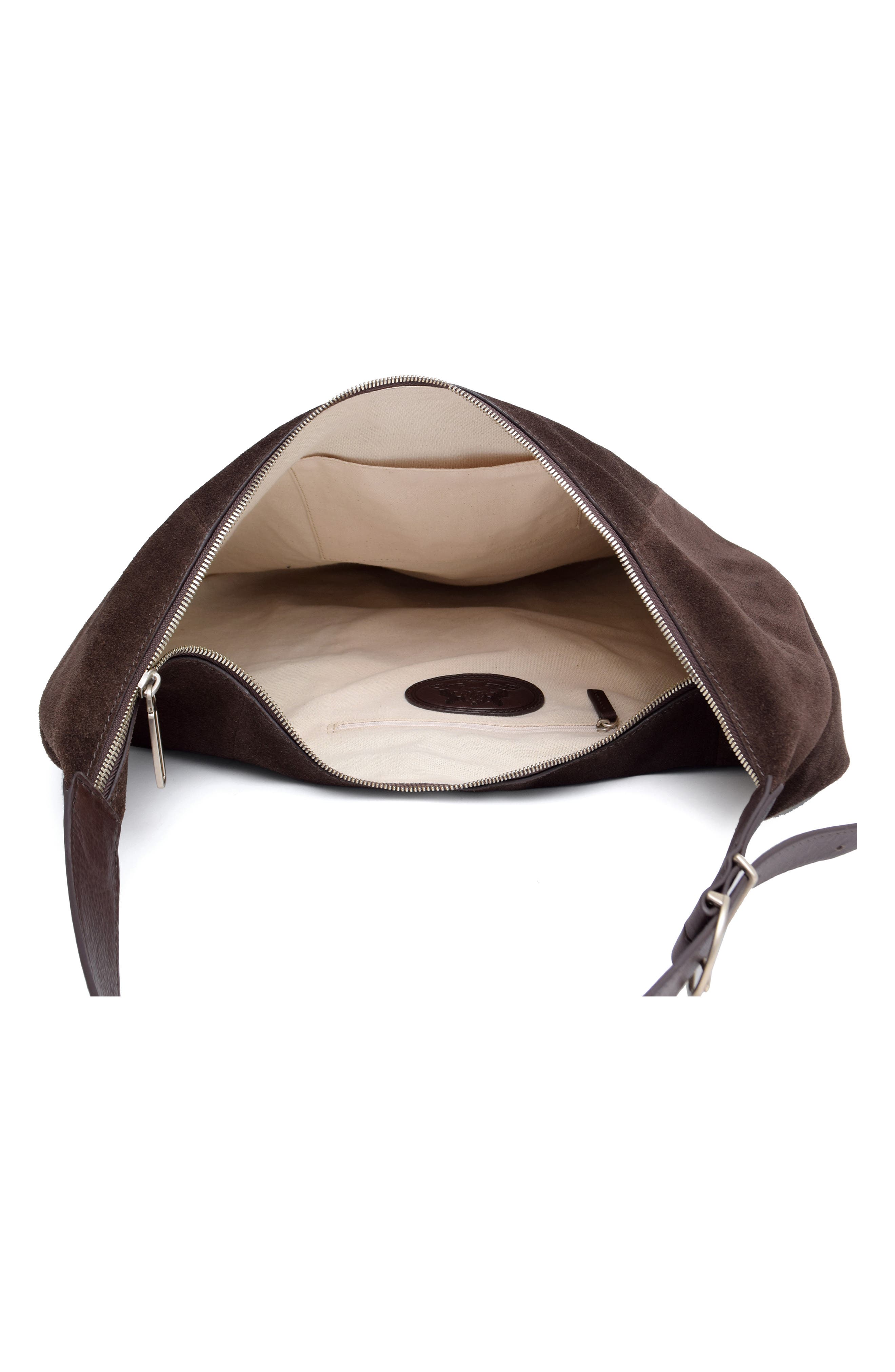 New Amsterdam Leatherworks Wyatt Oversized Leather Hobo Bag, Alternate, color, Espresso