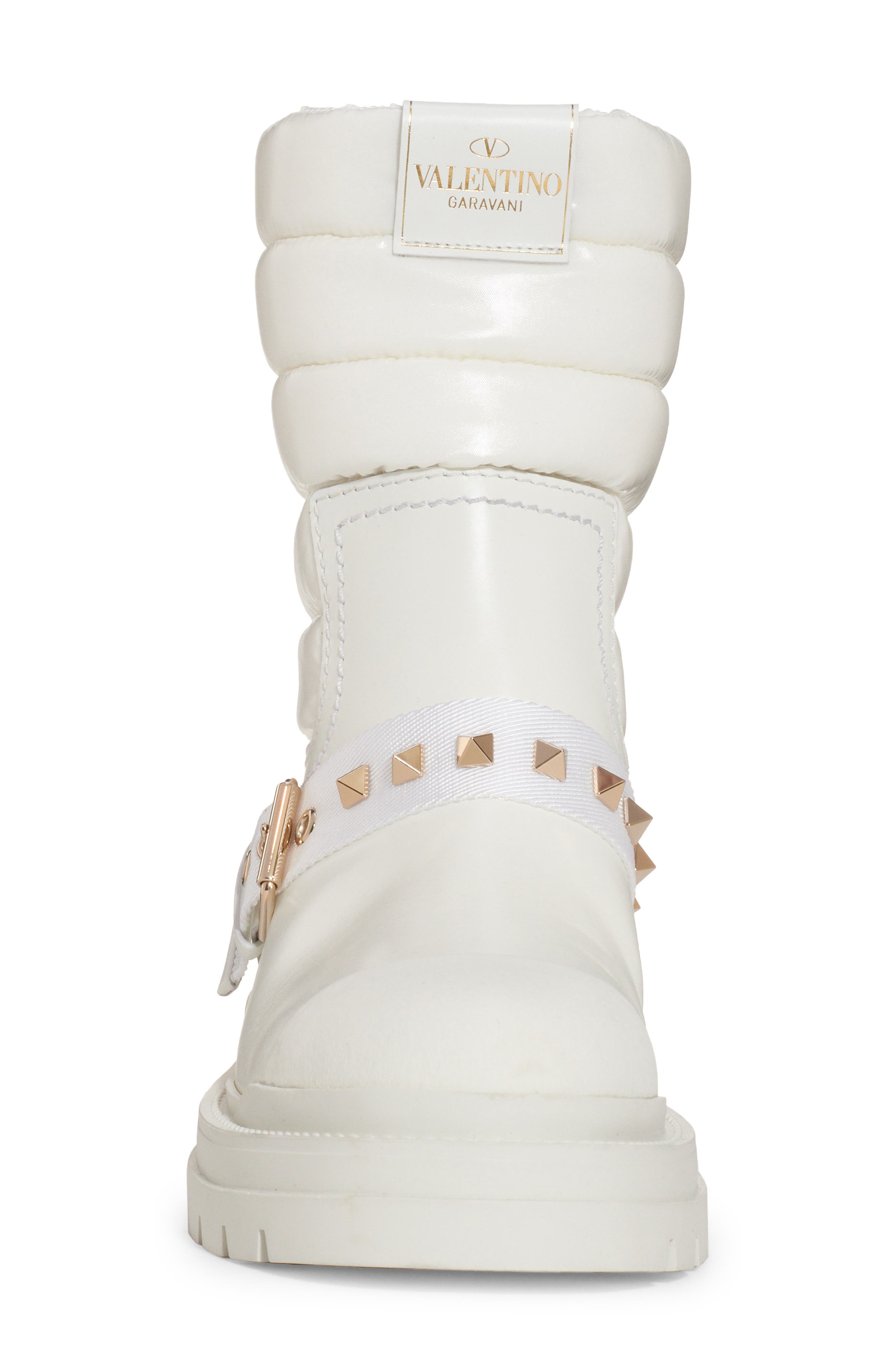 Rockstud Biker Boot, Alternate, color, WHITE
