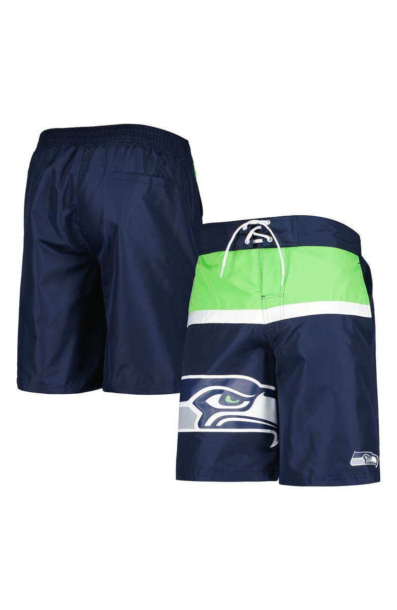 G-III SPORTS BY CARL BANKS Men's G-III Sports by Carl Banks College Navy Seattle Seahawks Sea Wind Swim Trunks, Main, color, 