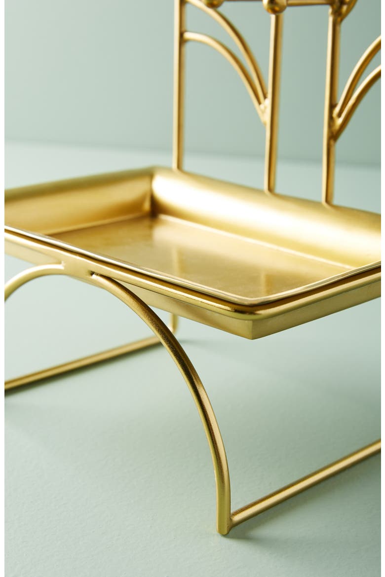 Anthropologie Art Nouveau Jewelry Stand, Alternate, color, GOLD