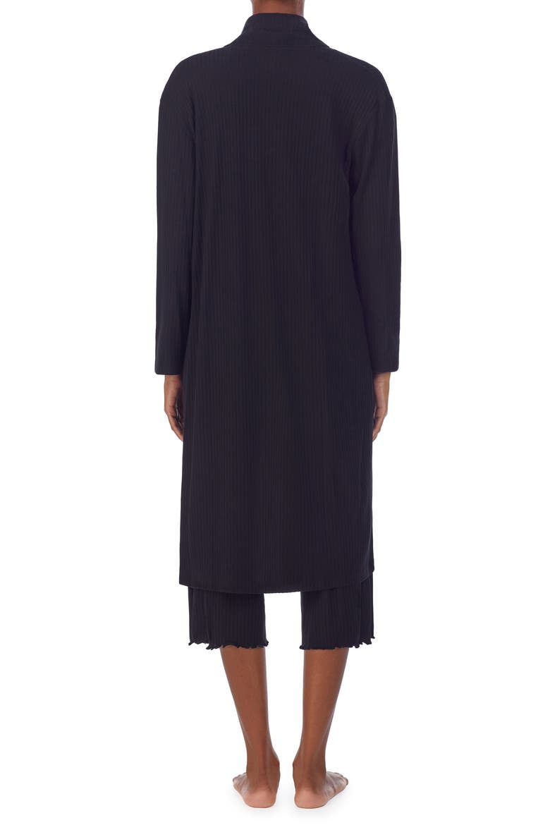 Rib Open Cardigan, Alternate, color, BLACK