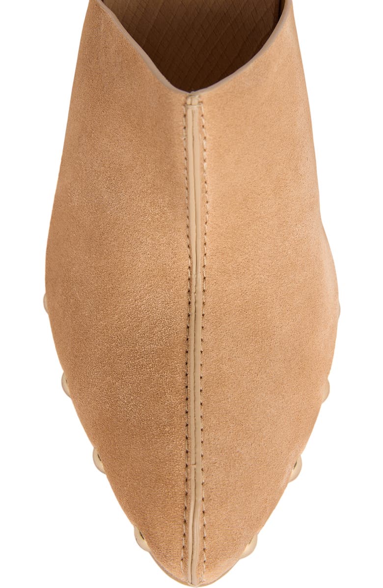 Balmain Wedge clogs in wood and suede, Alternate, color, Beige