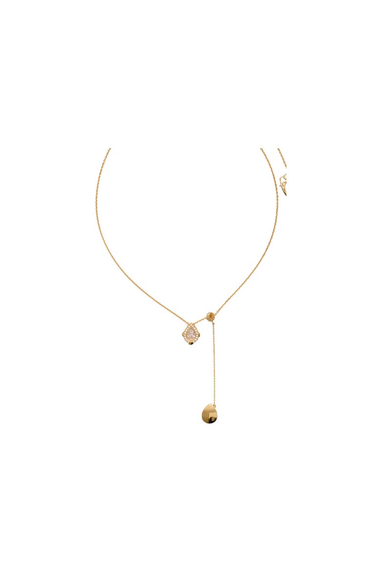 Burberry Shield Pendant Necklace, Alternate, color, Gold/Clear