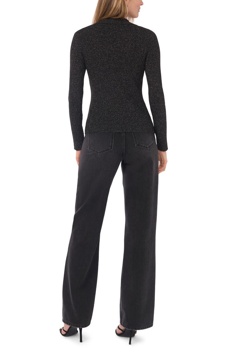 1.STATE Ribbed Polo Sweater, Alternate, color, Black Silver