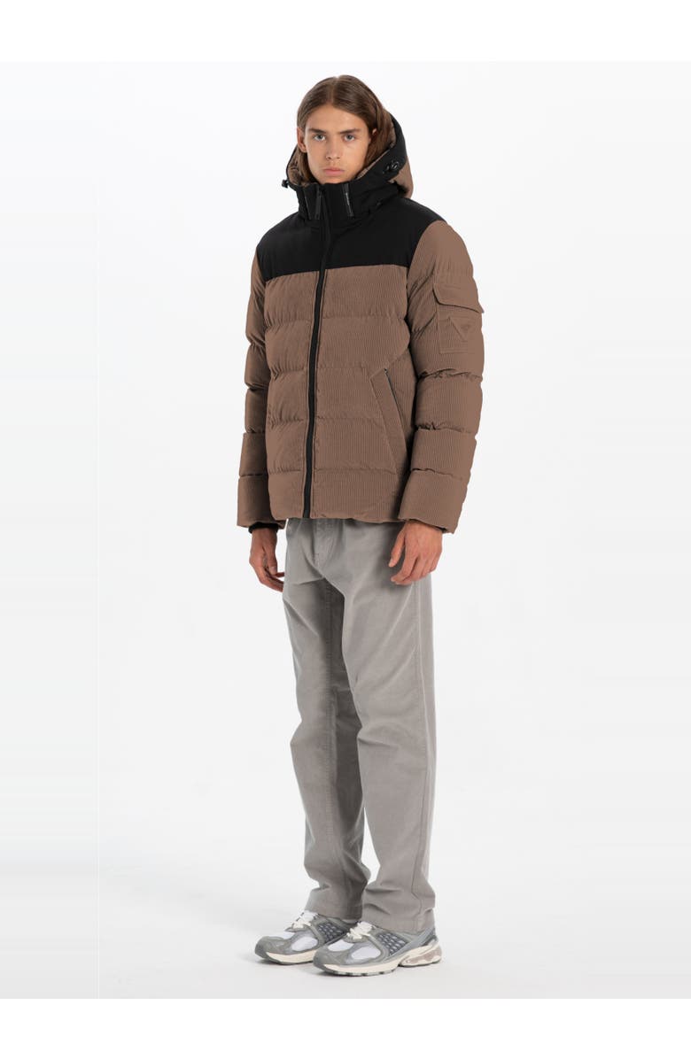 Point Zero CORDUROY PUFFER JACKET, Alternate, color, Hazel