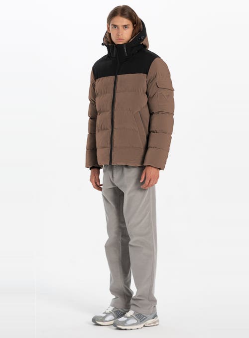 Point Zero Corduroy Puffer Jacket In Hazel