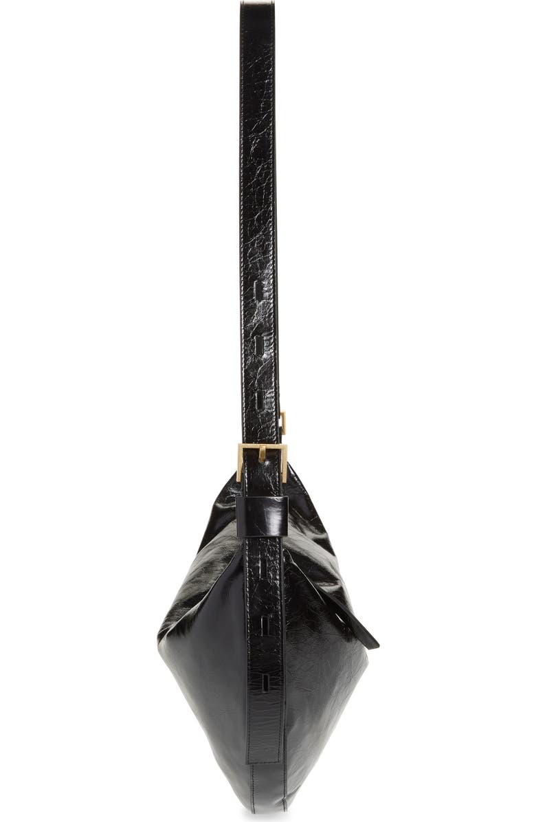 AllSaints Half Moon Leather Shoulder Bag, Alternate, color,