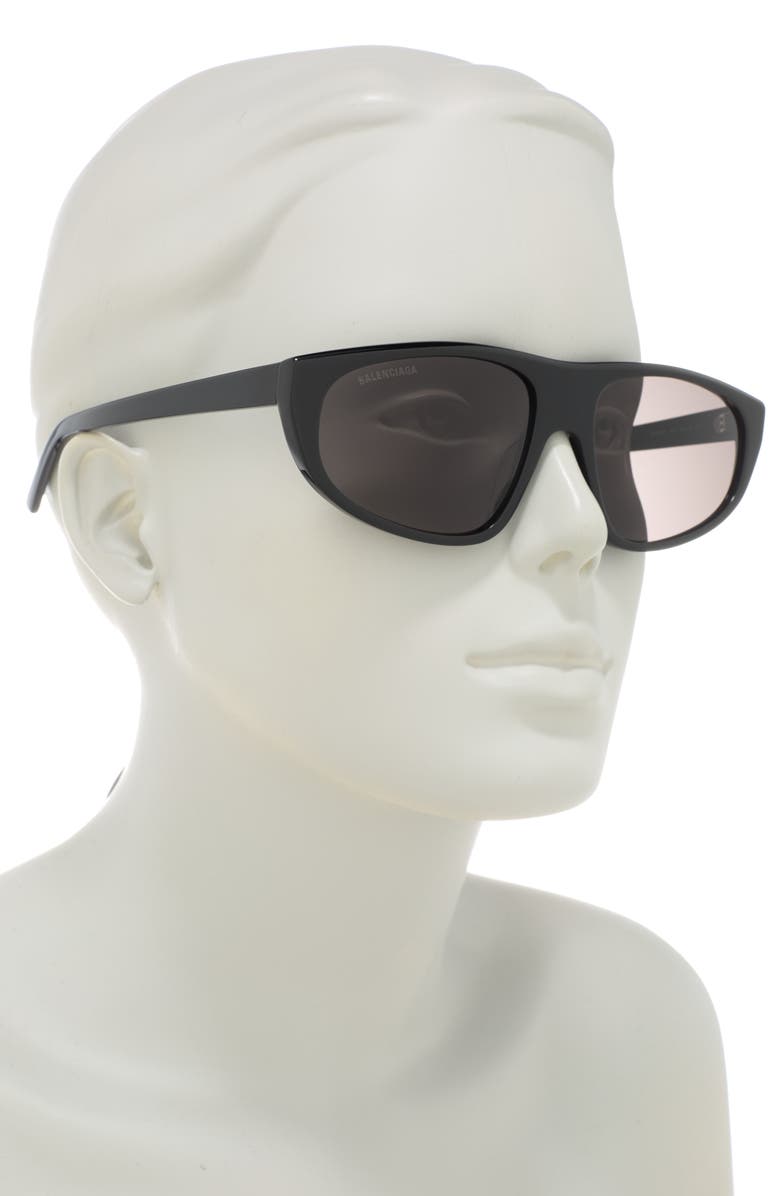 Balenciaga 60mm Rectangular Sunglasses, Alternate, color,