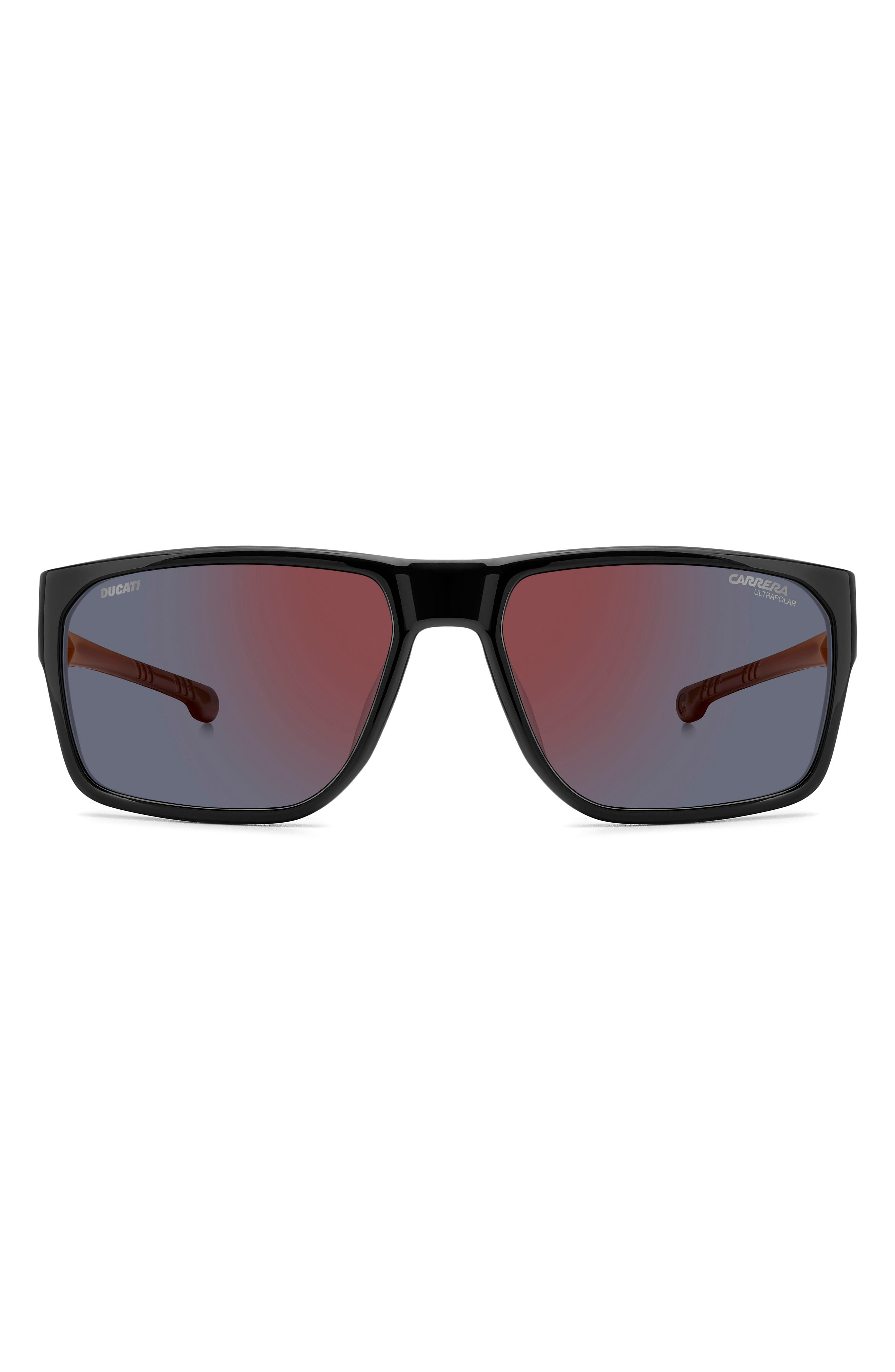 Carrera Eyewear x Ducati 59mm Rectangular Sunglasses in Black/Red Mirror Polar 