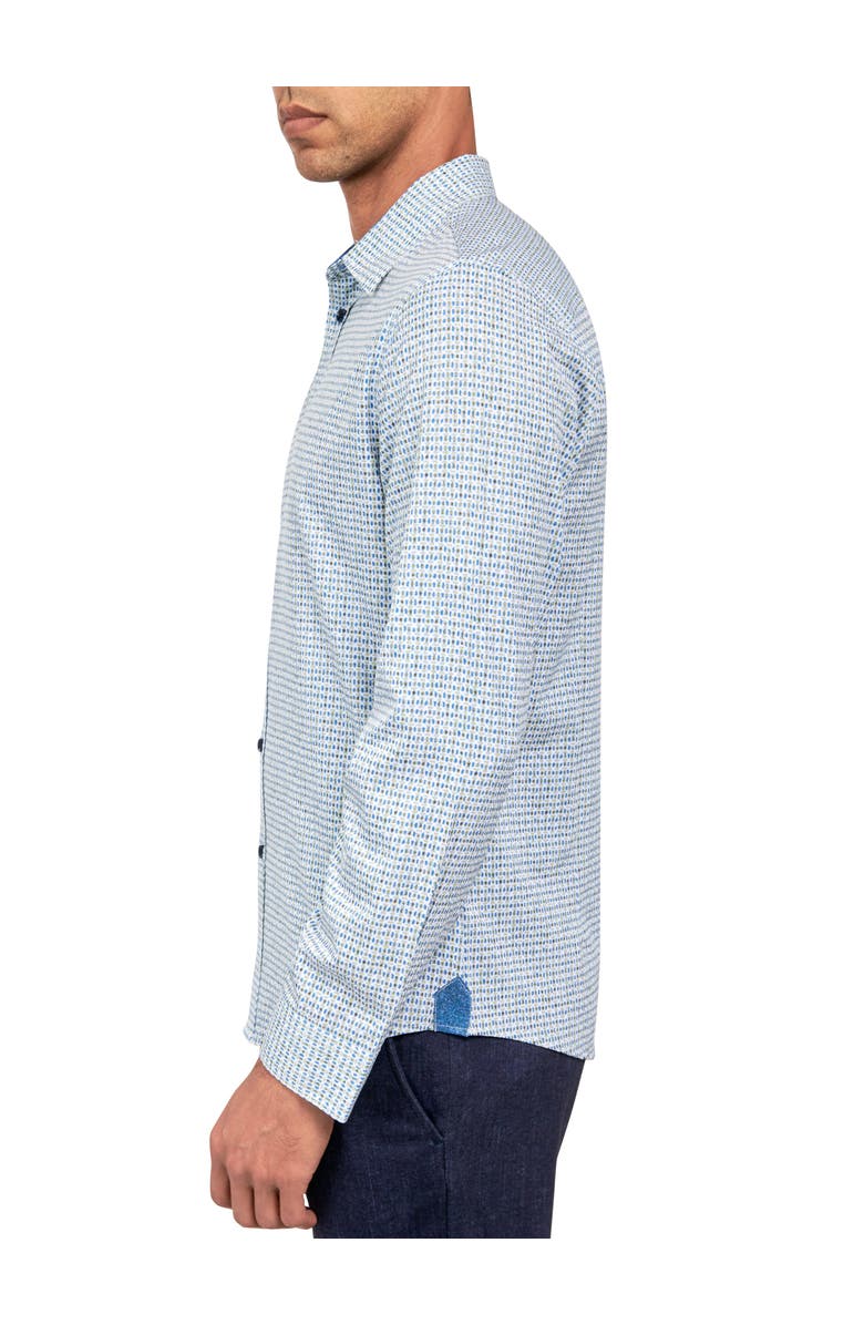 Brooklyn Brigade Slim Fit Geo Recycled 4-Way Stretch Performance Long Sleeve Shirt, Alternate, color, Green