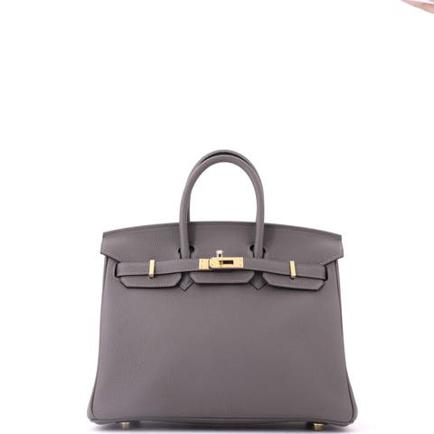 Birkin Handbag Grey Togo with Gold Hardware 25
