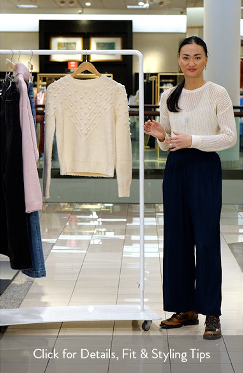 Pompom Accent Crewneck Sweater, sales video thumbnail