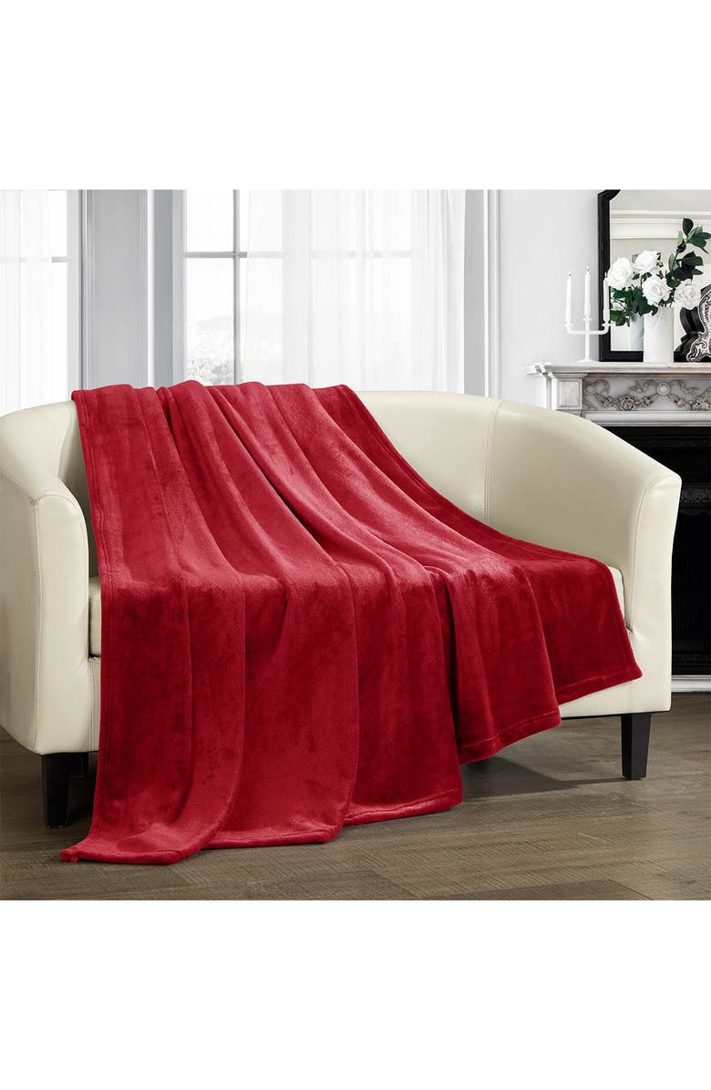 CHIC Kaeden Fleece Throw - Red, Alternate, color,