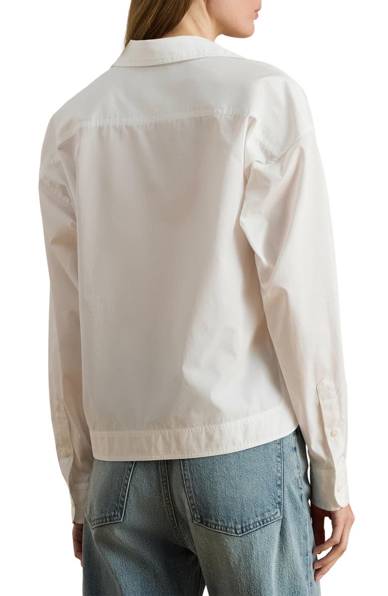 Lauren Ralph Lauren Stachee Popover Cotton Broadcloth Shirt, Alternate, color, White