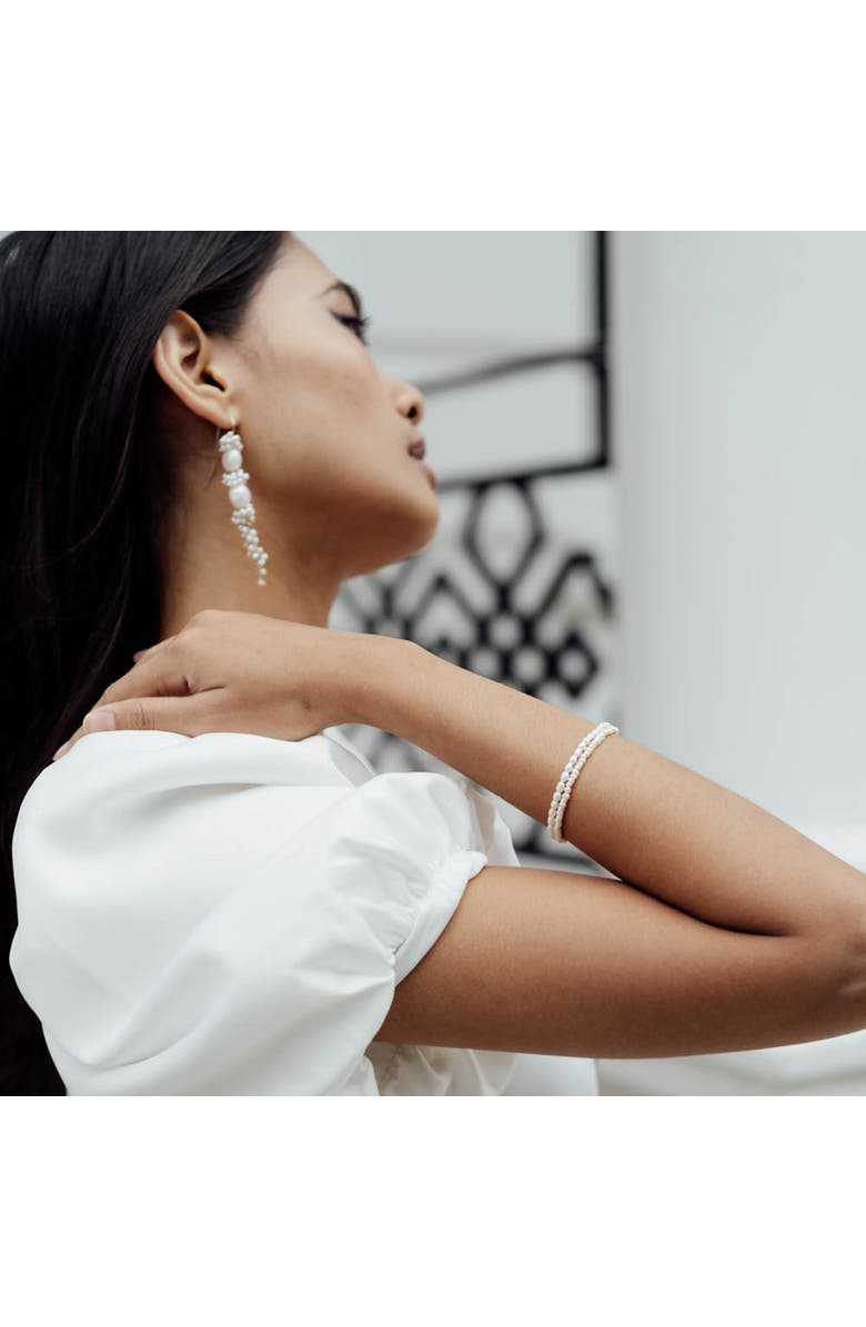 Freya Rose Rice Pearl Bracelet with Heart Charm, Alternate, color, Gold