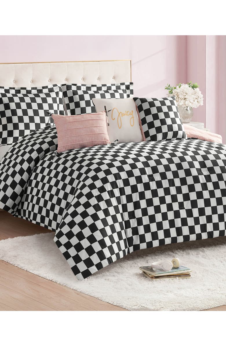 Juicy Couture Checkerboard Reversible Comforter & Sham Set, Alternate, color,