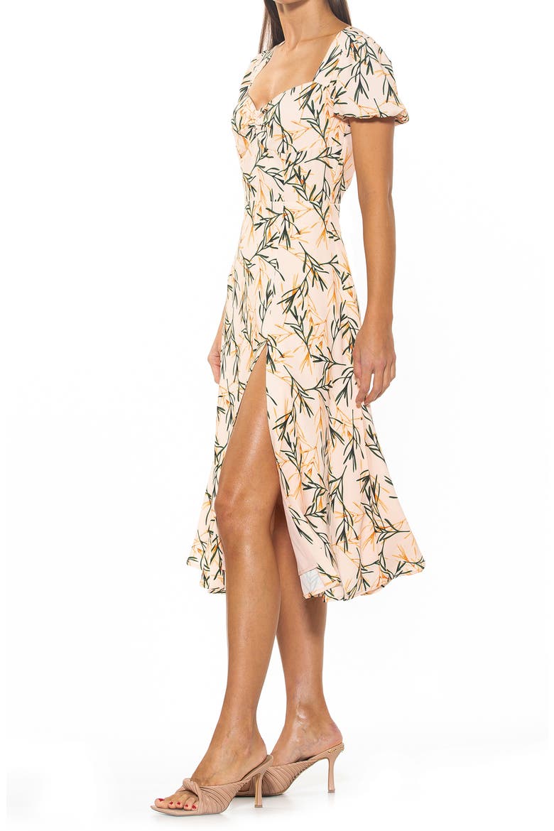 Gracie Sweetheart Slit Dress, Alternate, color, BEIGE WILDFLOWER