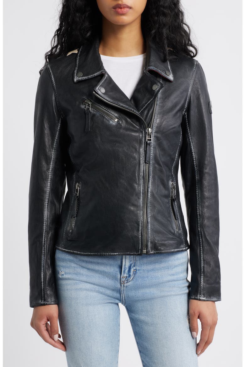 Christy Leather Moto Jacket, Alternate, color, VINTAGE BLACKDNU