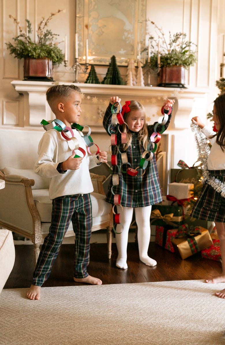 Little Paper Kids Parks Dress Navy Tartan, Alternate, color, Navy Tartan