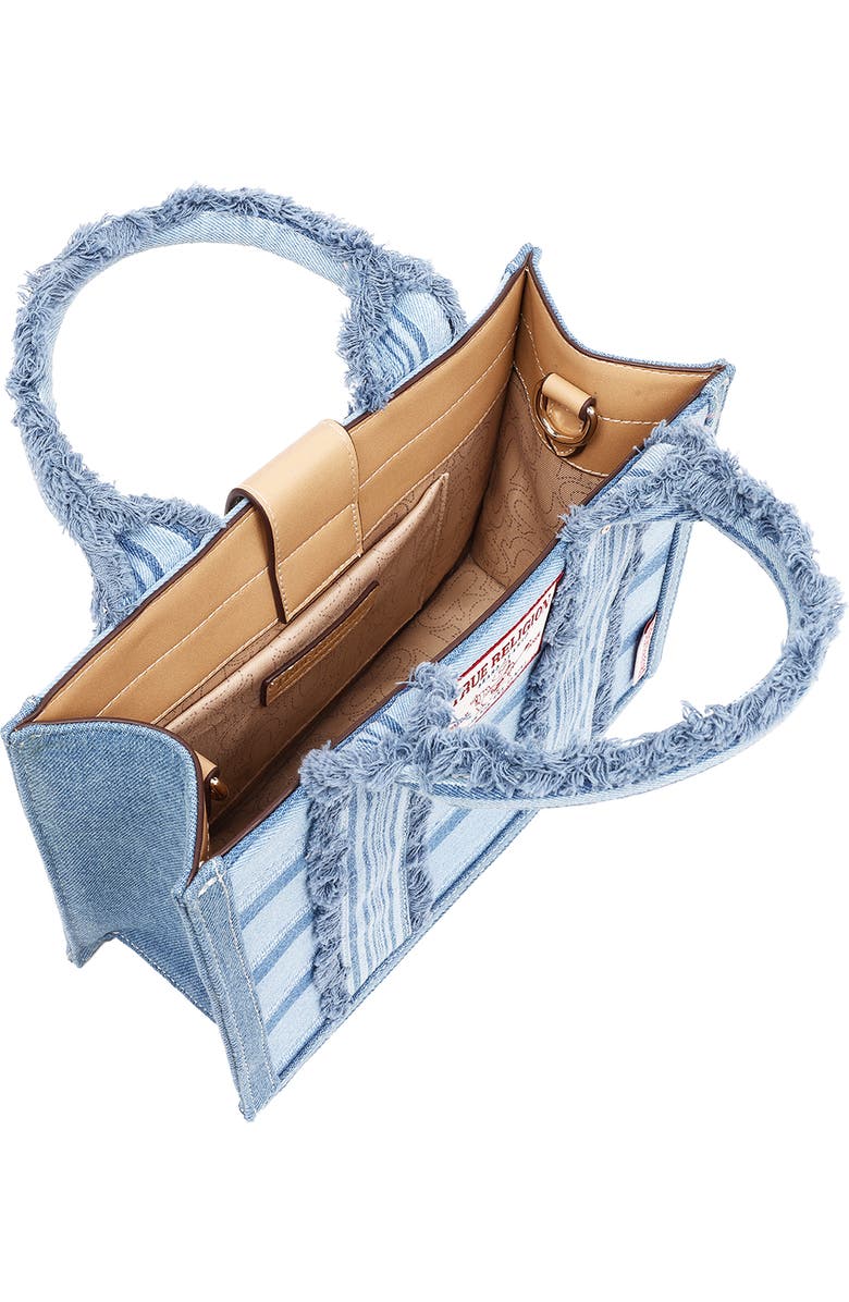 True Religion Multistripe Modern Tote, Alternate, color, Denim/ Blue