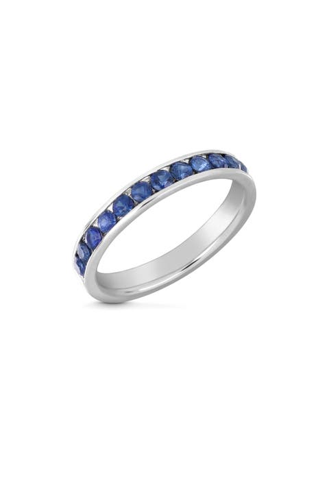 Audrey 18K White Gold Sapphire Stackable Ring
