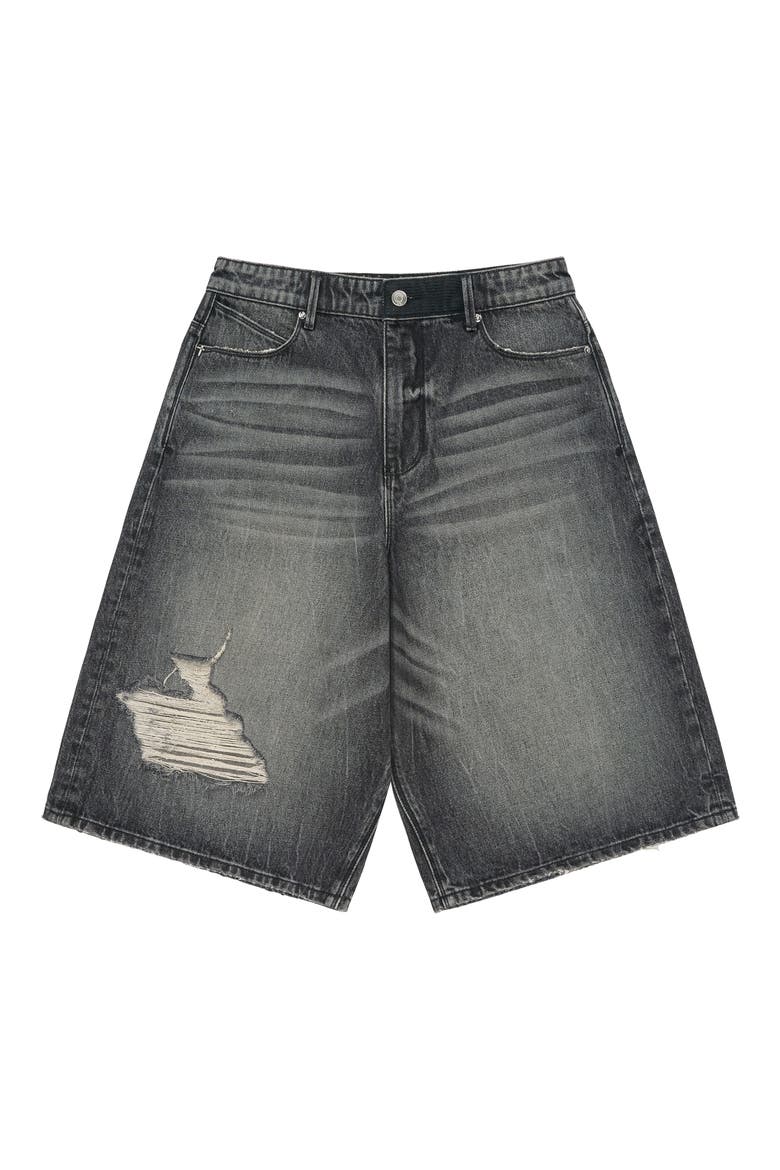 Gustavo Oversize Denim Bermuda Shorts, Main, color, ASH FADED