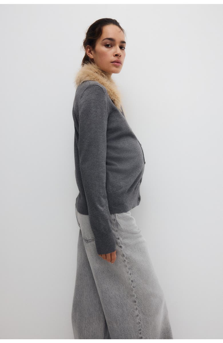 H&M Mama Collared Cardigan, Alternate, color, Gray