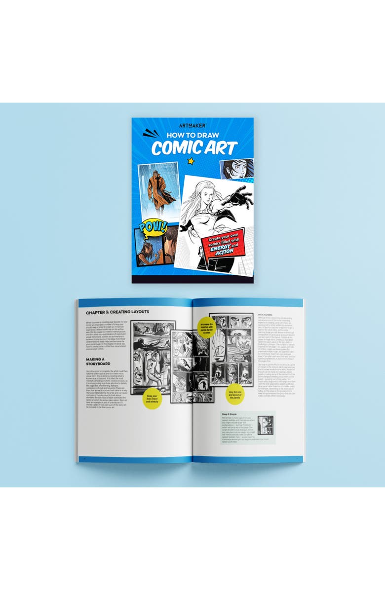 Art Maker How to Draw Comic Art, Complete Starter Kit, Studio Set, Adults, Alternate, color, Multicolored