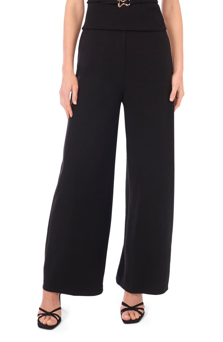 Vince Camuto Wide Leg Pull On Pants, Main, color, Rich Black