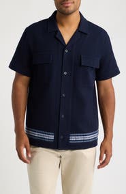 CHÉ Vireo Embroidered Cotton Piqué Camp Shirt