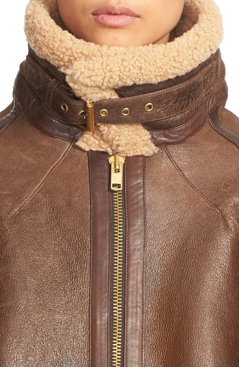 VETEMENTS Long Convertible Genuine Shearling Coat, Alternate, color,