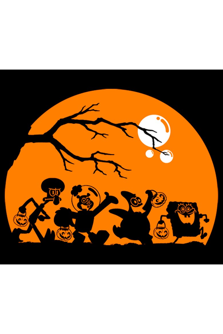 Men's SpongeBob SquarePants Halloween Trick or Treat  Graphic T-Shirt, Alternate, color, Black