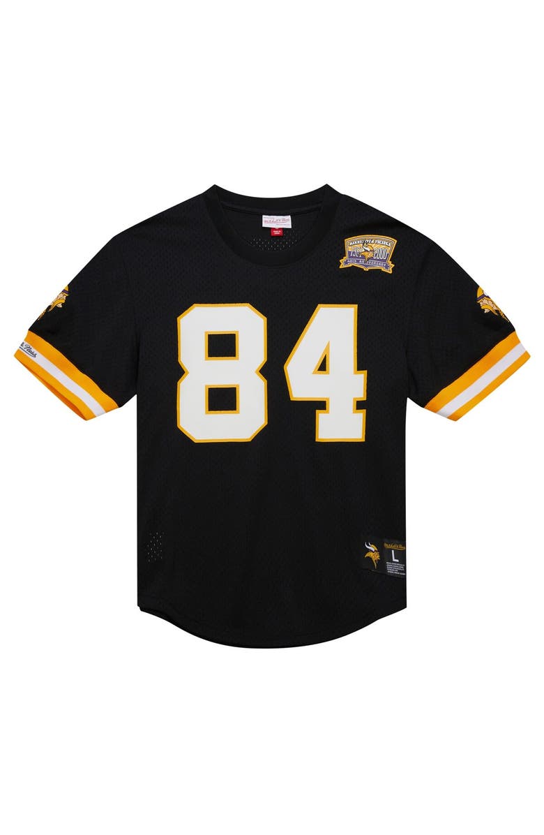 Mitchell & Ness Men's Mitchell & Ness Randy Moss Black Minnesota Vikings Retired Player Name & Number Mesh Top, Alternate, color, Black