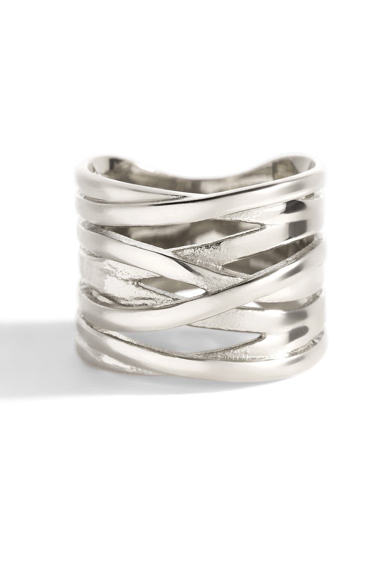 Wire Wrap Statement Ring, Main, color, Silver