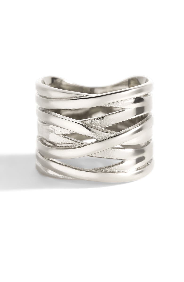 Mint & Lily Wire Wrap Statement Ring, Main, color, Silver