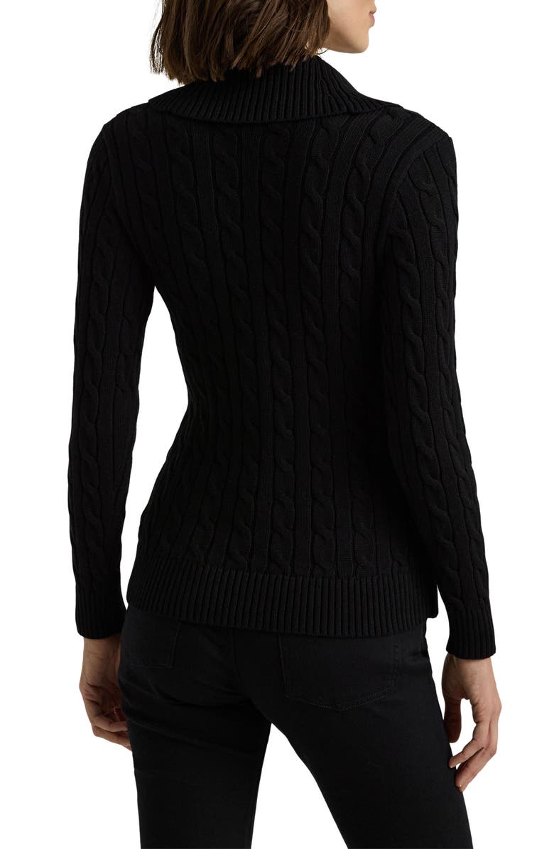 Lauren Ralph Lauren Cable Stitch Cotton Wrap Cardigan, Alternate, color, 