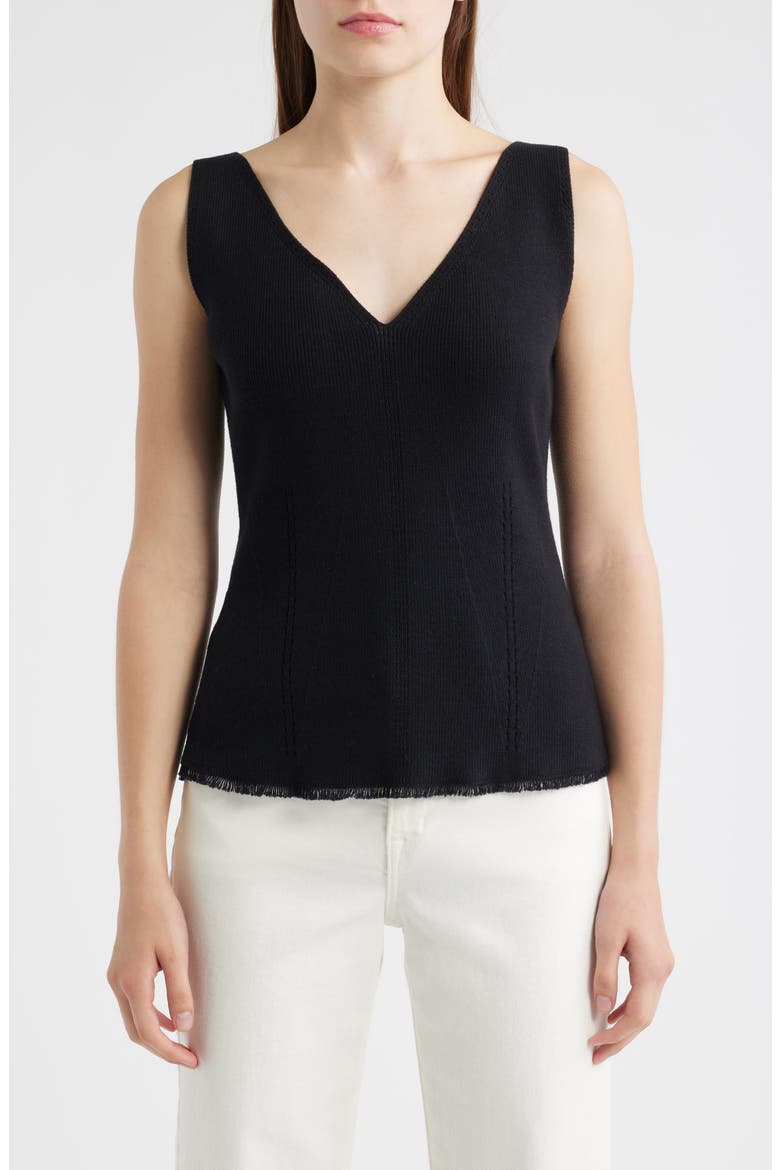 Finley Cotton Sweater Tank, Main, color, BLACK