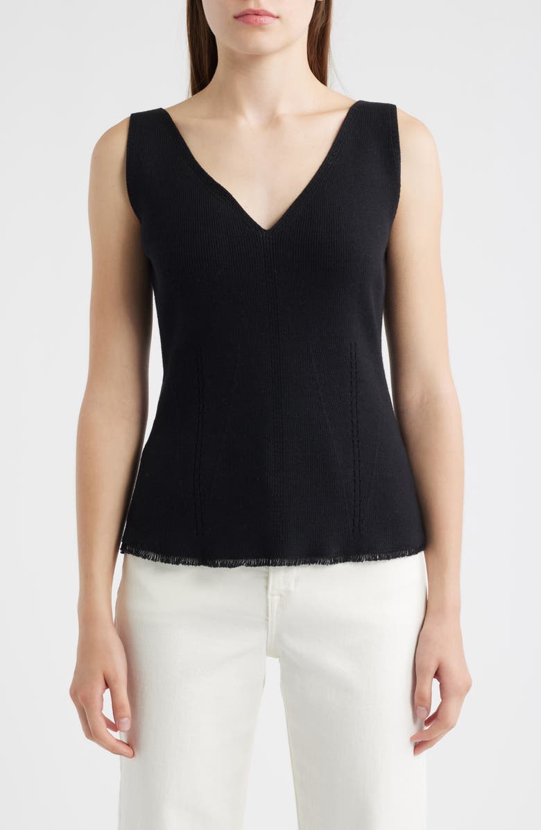 KOBI HALPERIN Finley Cotton Sweater Tank, Main, color, Black