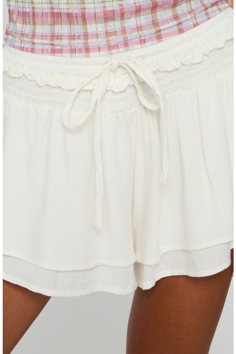 Poppylane Frill Tiered Drawstring Shorts, Alternate, color, WHITE