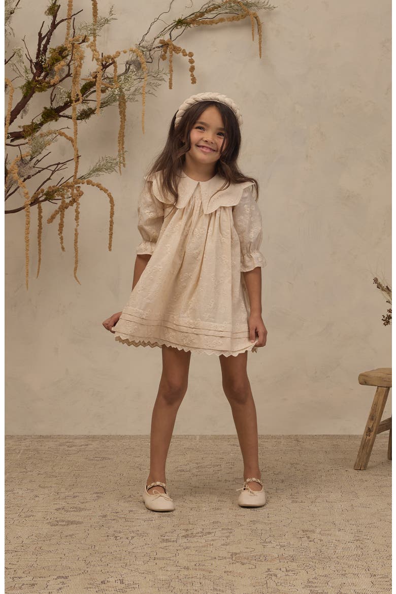 Kids' Mabel Embroidered Cotton Dress & Bloomers Set, Alternate, color, NATURAL
