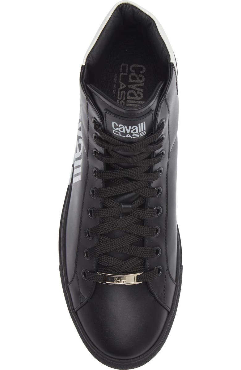 Roberto Cavalli Logo High Top Sneaker, Alternate, color, Black